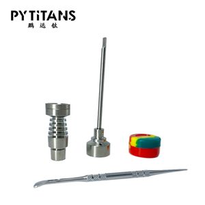 New Universal 6 Hole Titanium Nail 14 / 18mm Femme Domelss Titanium Dab Carb CapGlass Bong Water Pipes