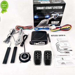 New Universal Automatic Keyless Entry System Car Start and Stop Buttons Keychain Kit Central Door Lock with Remote Control