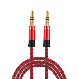 Nouveau câble Aux universel 1.5M Jack 3.5mm câble Audio tresse en Nylon 3.5mm câble AUX de voiture Code casque pour téléphone MP3 casque de voiture haut-parleur