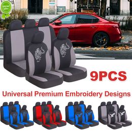 Nouveau siège de voiture universel couvre 100% respirant avec coussin automatique imprimé tigre Airbag Compatible 3 fermeture éclair pour Peugeot 208 pour Toyota