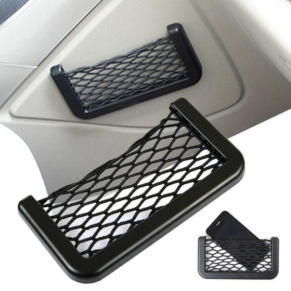 New Universal Car Seat Side Back Storage Net Bag String Bag Mesh Pocket Organizer Stick-on pour portefeuille téléphone Net Bag Livraison rapide