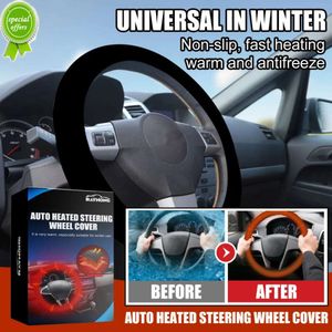 Nouveau couvre-volant de voiture universel anti-dérapant accessoire chauffant chaud hiver 38CM 10W hiver chauffage couvre-volant automatique