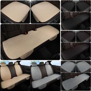 Nieuwe Universal Flax-autostoel Cover Automobiles Accessoires Auto Cushion Protector Anti-slip voorstoel Ademend pad voor voertuig