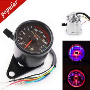 Nieuwe universele motorfiets kilometerteller Speedometer 12V Motorfiets Dual Speed ​​Meter met LED -indicator Speedometer Motorfiets Nacht Vision