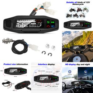 Nieuwe Universal Motorcycle Speedometer Digitale snelheid Meter LED Tachometer Dashboard Instrument Panel LCD Display Turn Signal Light