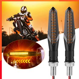 Nieuwe universele motorfiets draai signaallicht gebouwd relais 12v flitsen moto led stromend water knipper buigbare flitsende signalen lamp