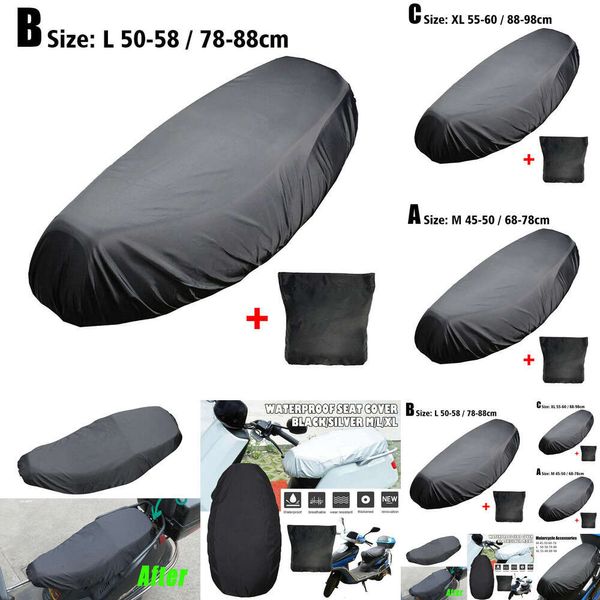 Nuevo asiento Universal para la lluvia, asiento Flexible impermeable, cubierta 210D, protección solar para motocicleta sembrada en polvo negro, acceso UV M7f9 nuevo
