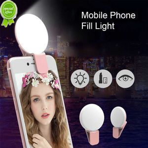 Nieuwe Universele Selfie Lamp Mobiele Telefoon Lens Draagbare Flash Ring Lichtgevende Ring Clip Licht LED Selfie Licht Make-up Verlichting