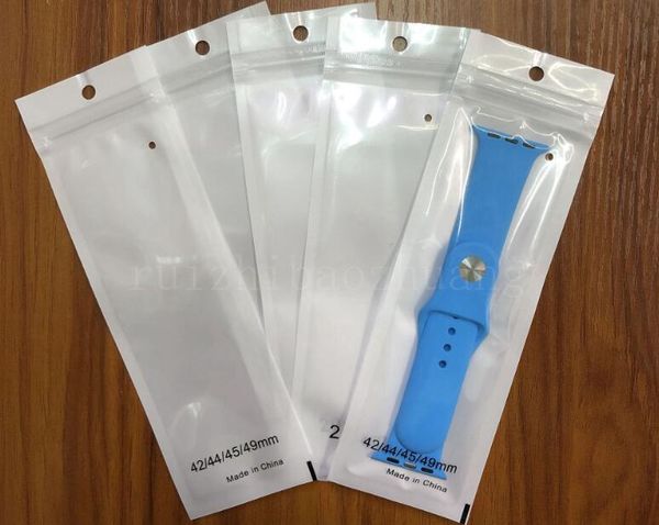 Nouveau sac d'emballage en plastique de style universel pour Apple Watch Band 44mm 40mm 45mm 41mm 49mm 42mm 38mm 44 45 Mm Bracelet Ultra Band Strap Sacs d'emballage anti-poussière