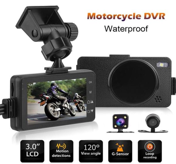 Nueva actualización de la pantalla LCD de 3 pulgadas cámaras duales mini 1080p motocicleta DVR DVR Recordadora de video impermeable con gsensor Motor Dash Comning3701642