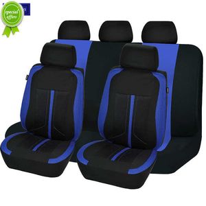 NIEUW UPGRADE BLAUW 4/9PCS Universal Polyester Car Seat Covers Set ademend materiaal met sponsauto interieur accessoires sportief