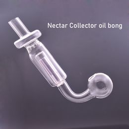 Nouveau tuyau de brûleur à mazout en verre de conception de mise à niveau avec 30mm boule Dab paille plate-forme pétrolière cendrier Bong barboteur fumer tuyau d'eau portable pour poche