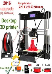 NIEUW UPGRADE Desktop 3D -printer PRUSA I5 Maat 220220240 mm Acrylframe LCD 15kg Filament 16G TF -kaart voor Gift Big Main Board 39113503