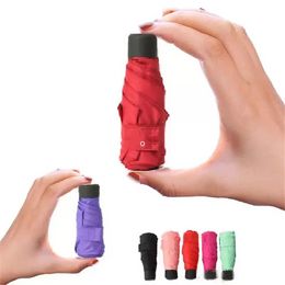 Nieuwe ups mini zonnige en regenachtige paraplu's pocket paraplu lichtgewicht vijfvoudige parasol vrouwen mannen draagbare reizen umb fy5398 p1121