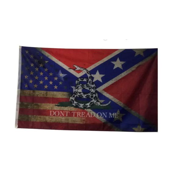 Nuevas banderas de EE. UU., bandera de Don't Tread on Me, bandera para exteriores, pancartas personalizadas, productos en oferta, 3X5FT, 90X150CM, pancarta de latón