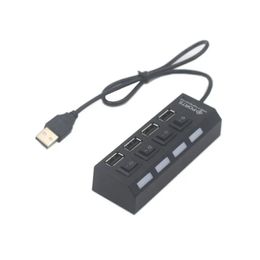 Nouveau adaptateur USB 2.0 4 ports 7 ports USB Hub LED Splitter USB avec commutateur indépendant pour les accessoires pour ordinateur portable - pour le séparateur USB LED