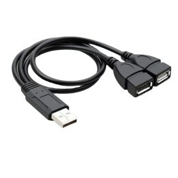 Nuevo cable USB 2.0 A 1 Male a 2 Dual Data Data Femenino Adaptador de alimentación de Femenina Y ESPITADOR Y Cable de carga USB Cable de extensión Cable de carga USB