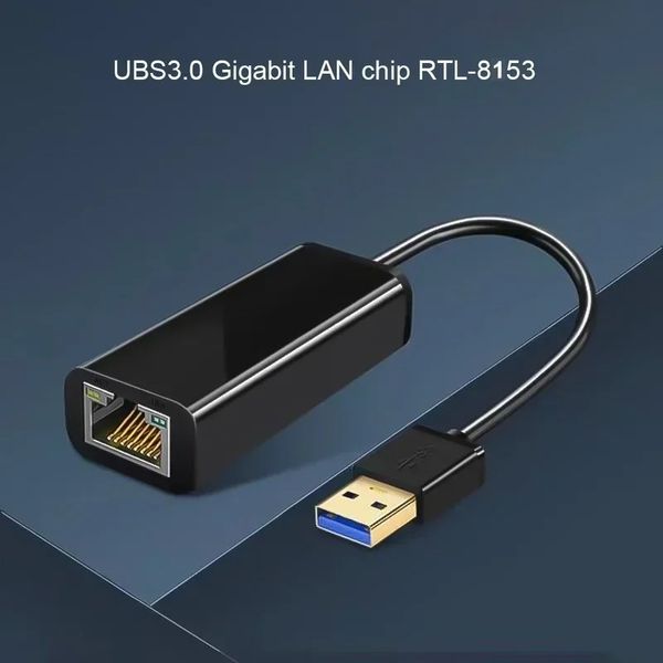 Nueva tarjeta de red USB 3.0 Ethernet para RJ45 1000Mbps LAN RTL8153 para Win7/Win8/Win10 para la computadora portátil MacBook Ethernet USBFOR USB Network Card 1000Mbps