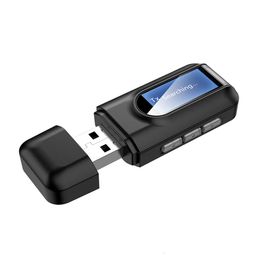 Nieuwe USB Bluetooth 5.0 Wireless Adapter LCD Display Audio Emitter Receiver 2-in-1 transceiver