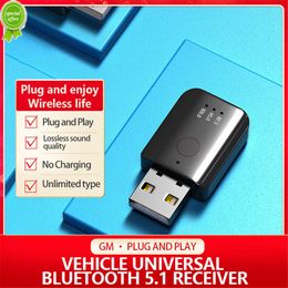 Nieuwe USB -auto Bluetooth 5.1 FM -zenderontvanger Handsfree Call Mini USB Power Car Kit Auto Wireless Audio voor CAR FM Radio