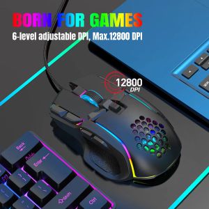 NOUVEAU USB GAMING MONDE Computer Mouse RGB Backlight Mause Gamer 10 Boutons Programmation 7200DPI Ergonomic Gaming Mouse for Computer