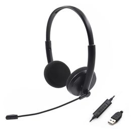 USB-headset met microfoon, stereo-computertelefoon voor bedrijf Skype UC Lync Softphone Call Center Office, voor conferentie / pc / laptop / Mac / Webinar Home