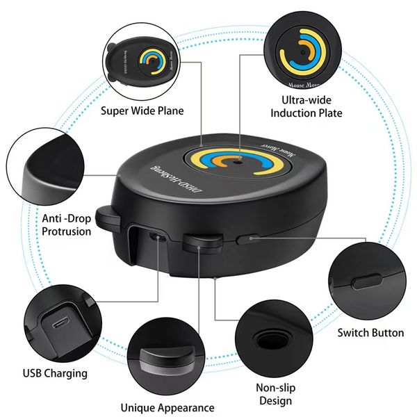 Nuevo USB Mouse Jiggler Indetectable Sleep Prevent Mouse Mover Simulador de movimiento con interruptor de encendido/apagado para el despertar de la computadora