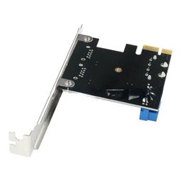 Nuevo Adaptador PCI PCI USB3 PCI E a USB 3.0 Controlador de convertidor de 20pin PCIe X1 USB 3 0 2 Puertos Adaptador USB3.0 PCI-E TARJETA DE EXPANSIÓN PARA