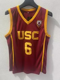 New USC Trojans Basketball Jersey 6 Bronny James Jr. # 24 Brian Scalabrine Demar # 10 Derozan # 1 Nick Young Best NCAA Jerseys SIZE SIME S-2XL