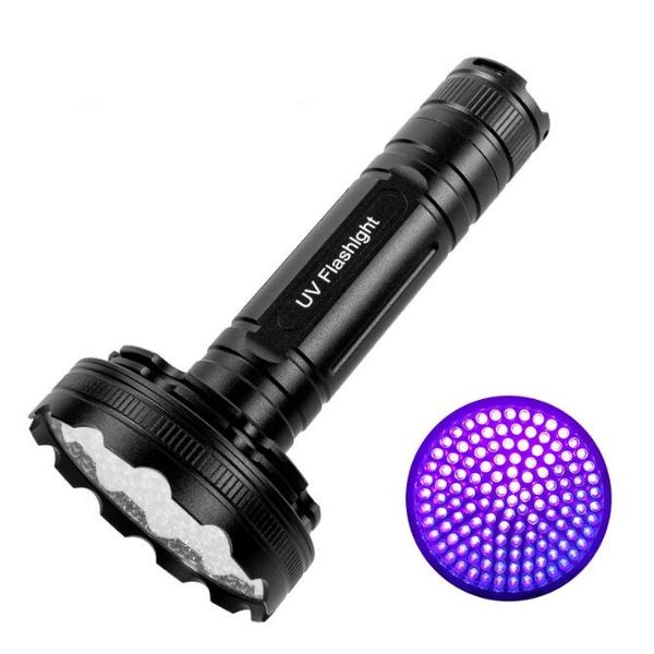 Nueva linterna UV Antorcha ultravioleta 128 LED 395nm Antorchas Blacklight Detector de linternas de aluminio de alta calidad para manchas de orina de mascotas secas