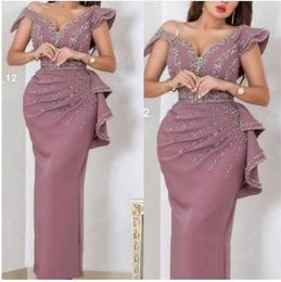 Nieuwe v -nek rechte jurken Lange Caftan Party Crystals Beading avondjurken Vestidos Formals Dubai Dress BC