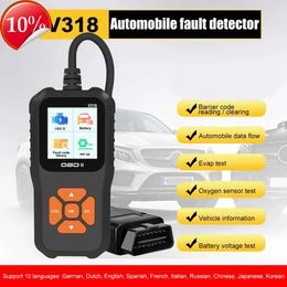 Nuevo V318 OBD2 escáner instrumento de diagnóstico de fallas del coche motor 10 idiomas lectura borrar el mal funcionamiento del motor herramientas mecánicas ligeras