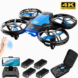 Nouveau V8 Mini Drone 4K HD Caméra WiFi FPV Drone Pression D'air Hauteur Garder Pliable Quadcopter RC Dron Hélicoptère Jouet Cadeau pour Enfants