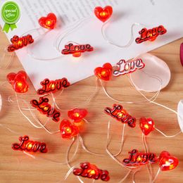 Nouveau Saint Valentin Amour Coeur Guirlande Lumineuse 2M 20LED Fée Lumière De Mariage Maison Chambre Décoration Fête D'anniversaire Cadeau À Piles
