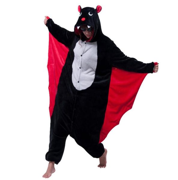 Nuevo disfraz de vampiro Devi Onesies adultos Black Bat Man Women s Evil Bat Cosplay Onesies disfraces de fiesta de Halloween animales de dibujos animados Ba4754474