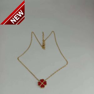 Nieuwe Van Clover ketting mode omkeerbare klaver ketting vrouwen ins titanium stalen ketting kleurloze Valentijnsdag vriendin 18k cadeau