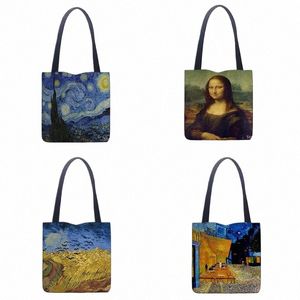 nieuwe Van Gogh Olieverf Tote Bag Retro Art Fi Reistas Vrouwen Draagbare Eco Shop Hoge Kwaliteit Opvouwbare Handtas Dames 25UQ #