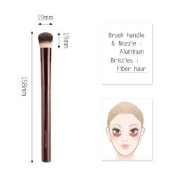 Nieuwe VANISH NAADLOZE AFWERKING Concealer Make-Up Borstel Metalen Handvat Zachte Haren Schuine Grote Verbergen Cosmetica Borstel Beauty Tool LL