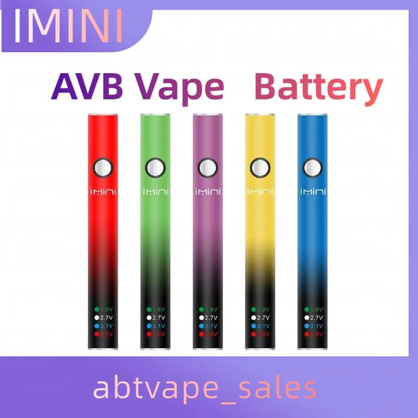 Nueva batería Vape Imini AVB Batería de voltaje variable 510 carros Baterías 380 mAh Precaliente la pluma Vape para cartuchos de vapor en caja de presentación Venta al por mayor I Vape Factory Direct