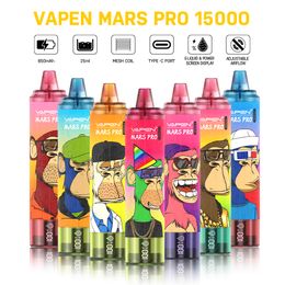 New Vapen Mars Pro Tornado 15K Puff Vaper 15000 Puffs Desechable Disposable Vape Digital Screen Airflow Adjustable RGB Light 850mAh Recharged Battery Pod Tornado