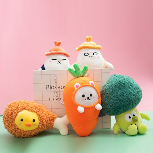 Nueva muñeca vegetal, juguete de peluche creativo para niños, zanahoria, almohada para pierna de pollo