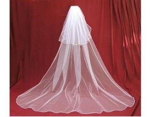 Nouveau voile de mariée, charmant, blanc ivoire, voile de mariage cathédrale à 2 niveaux avec peigne, purfles en dentelle, personnalisé, 3 mètres, 1606186
