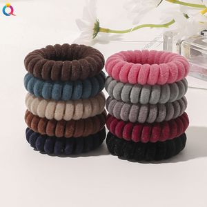 Nouveau Velours 5cm Ligne Téléphonique Cheveux Cordes Ruban Filles Coloré Élastique Bandes De Cheveux Enfant Titulaire De Queue De Cheval Cravate Gomme Cheveux Accessoires 1781