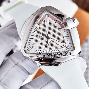 Nouveau Ventura H24585331 XXL Auto Aventure Et Concept Design Triangle Boîtier En Acier Cadran Blanc Automatique Hommes Montre En Caoutchouc Blanc Montres 5 Couleurs