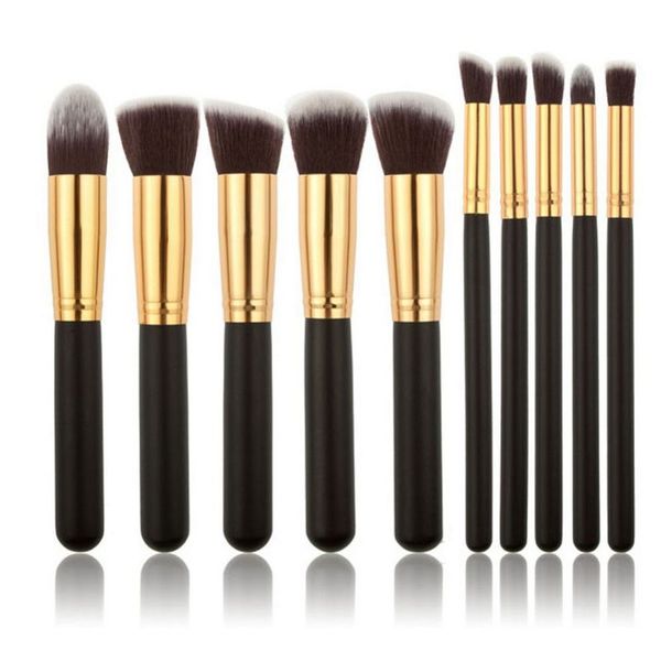 Nouvelle version 10pcs Make Up Brushes Professional Portable Full Cosmetic Brush Eyeshadow Lip Brush étui en cuir DHL gratuit