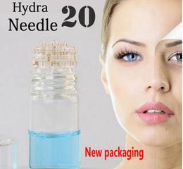 Version Hydra Needle 20 broches Aqua Micro Channel Mesotherapy Gold Needles Fine Touch System derma stamp Applicateur de sérum