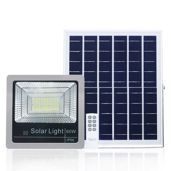 Nouvelle Version extérieure 40W 60W 80W 100W 120W lampadaires solaires indicateur LED projecteurs solaires avec interrupteur marche/arrêt