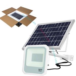 Nieuwe versie SMD3030 Solar Floodlight Dust to Dawn Afstandsbediening Solar LED Street Flood Lights Outdoor Solar Lighting