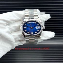 Nouvelle version montres unisexe cadran bleu verre saphir 36mm 128239 228238 bracelet en acier inoxydable or 18 carats automatique de haute qualité Me304e