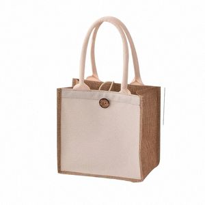 Nuevo estilo vertical de lino color liso bolsa de regalo simple bolsa de tienda fi c9eR #